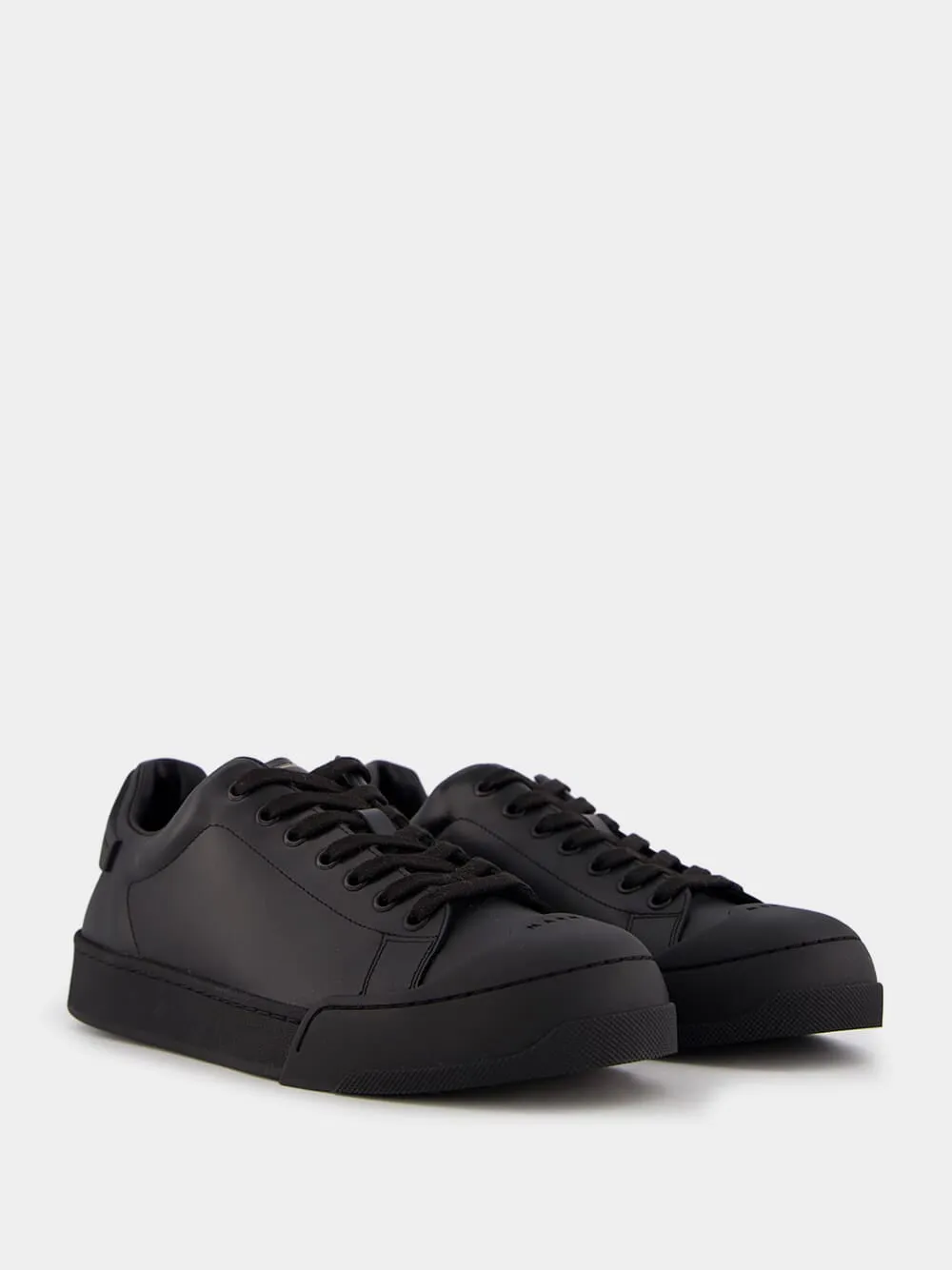 Logo-Print Tongue Leather Sneakers