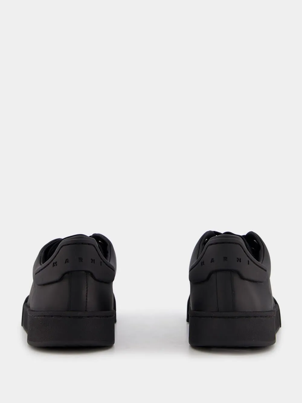 Logo-Print Tongue Leather Sneakers