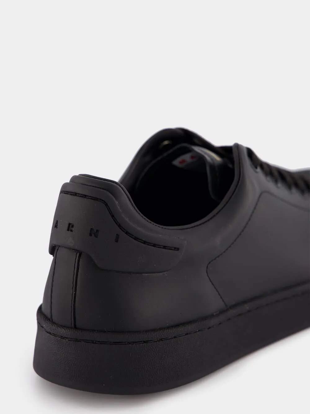 Logo-Print Tongue Leather Sneakers
