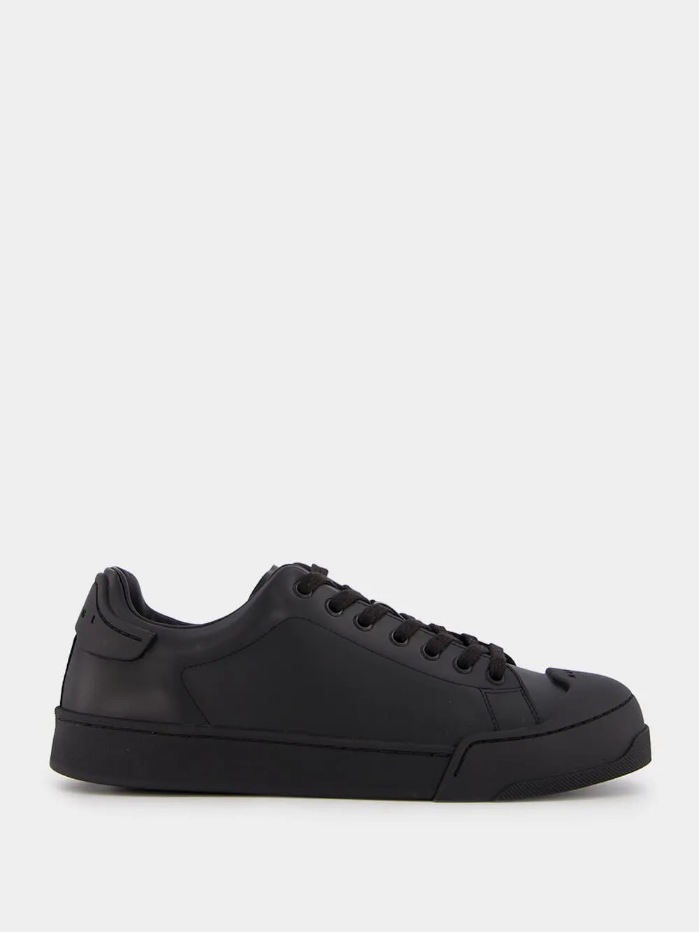 Logo-Print Tongue Leather Sneakers