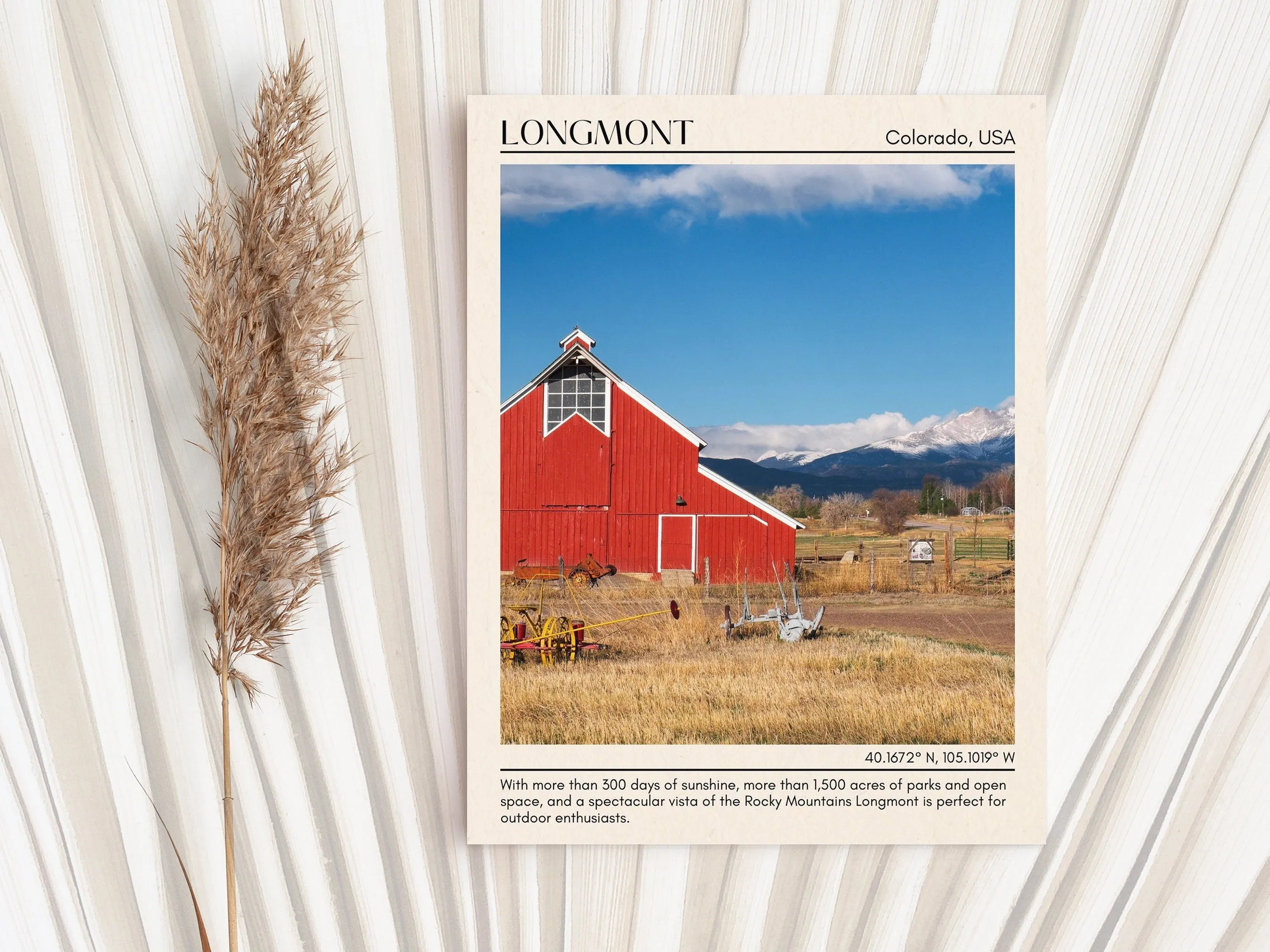 Longmont Minimal Wall Art, Colorado, USA