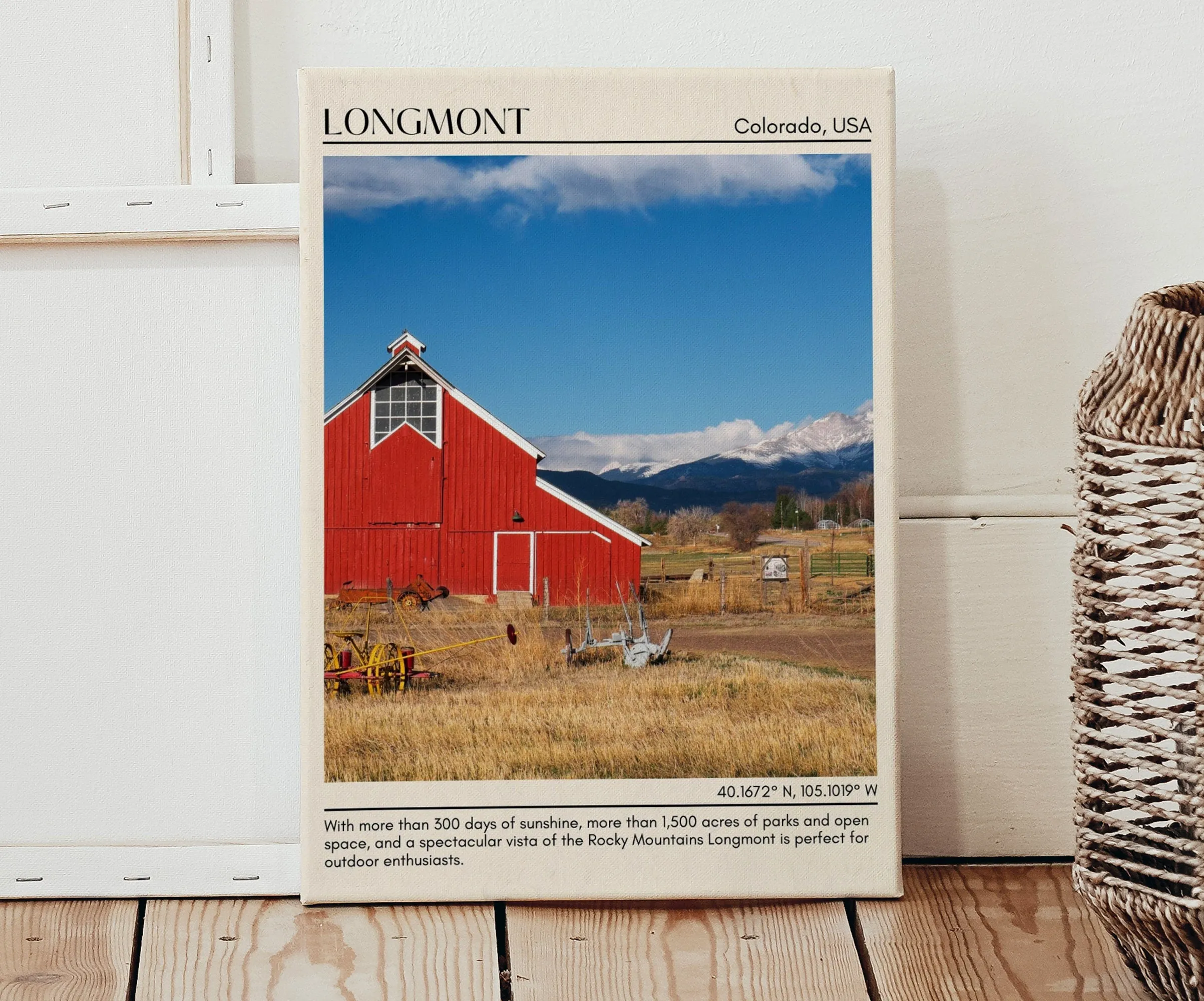 Longmont Minimal Wall Art, Colorado, USA