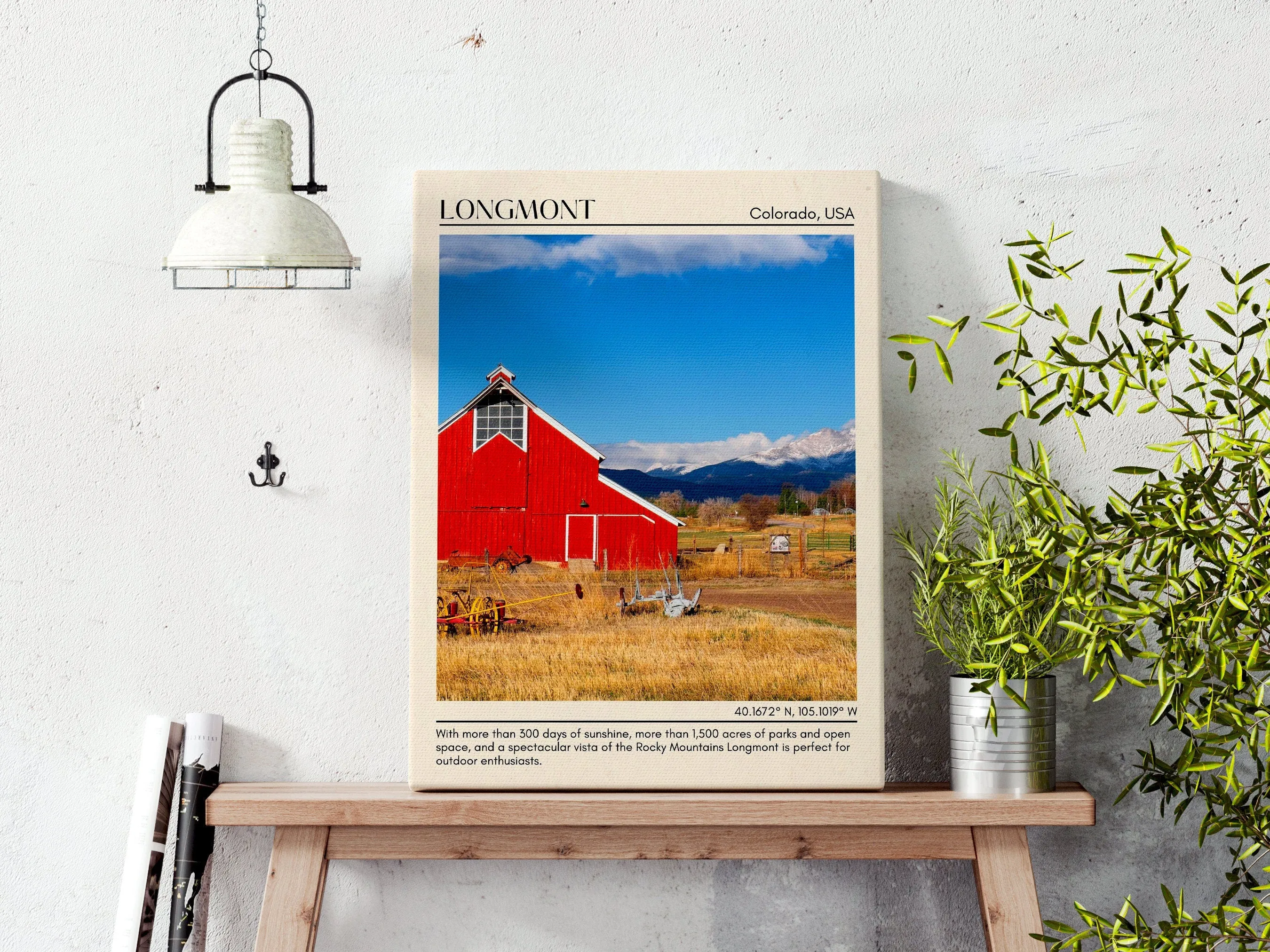 Longmont Minimal Wall Art, Colorado, USA