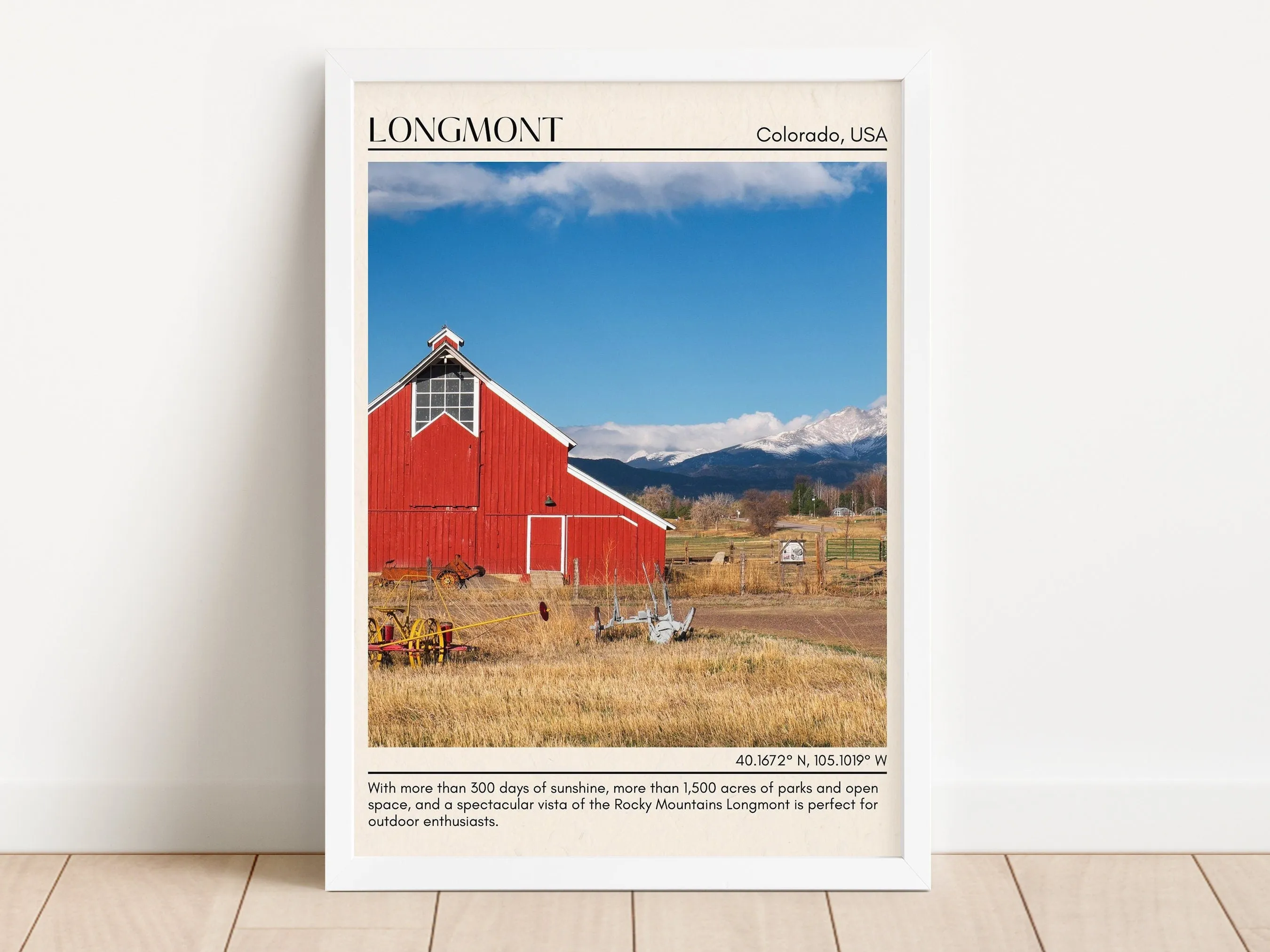 Longmont Minimal Wall Art, Colorado, USA