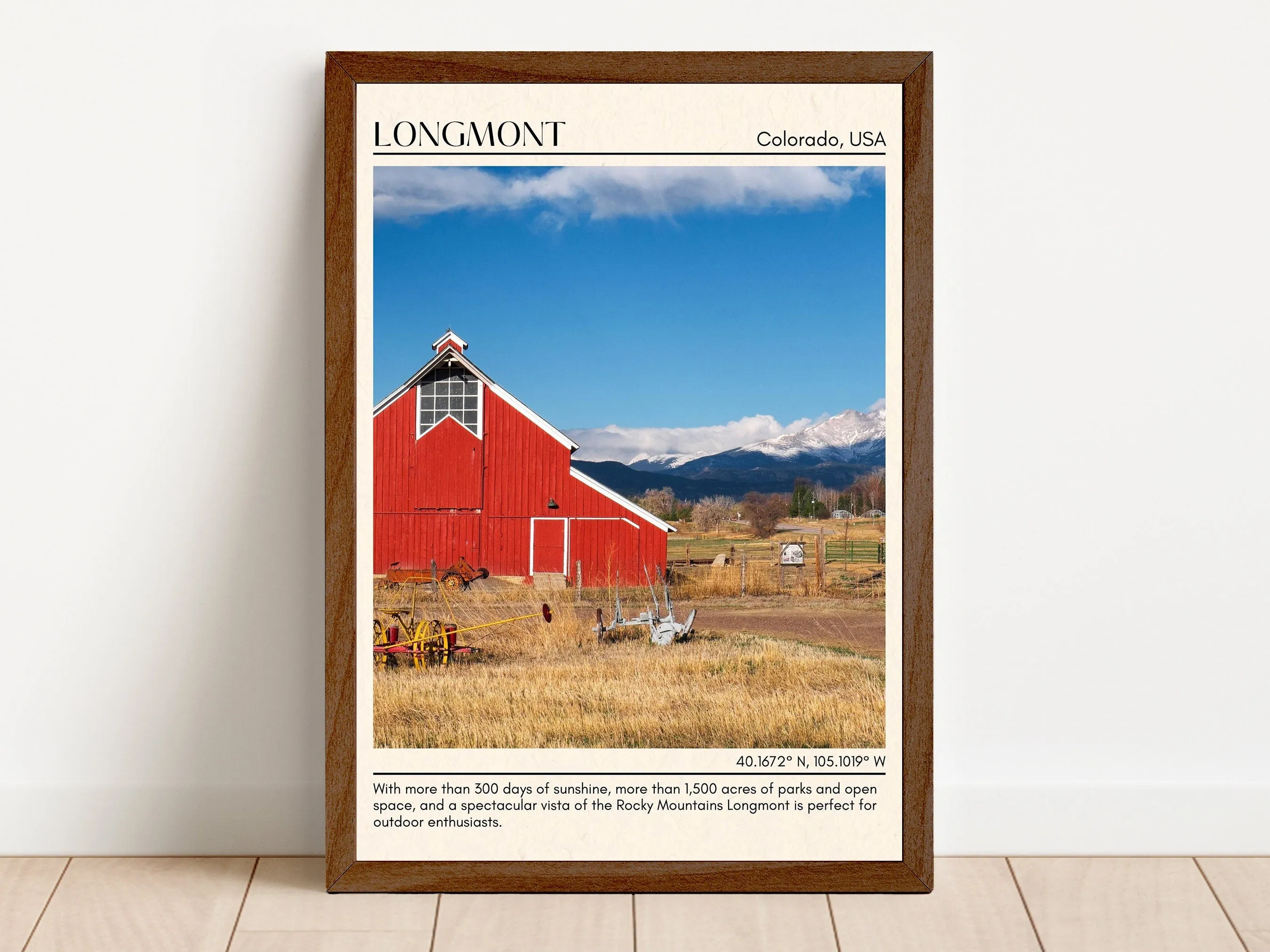 Longmont Minimal Wall Art, Colorado, USA