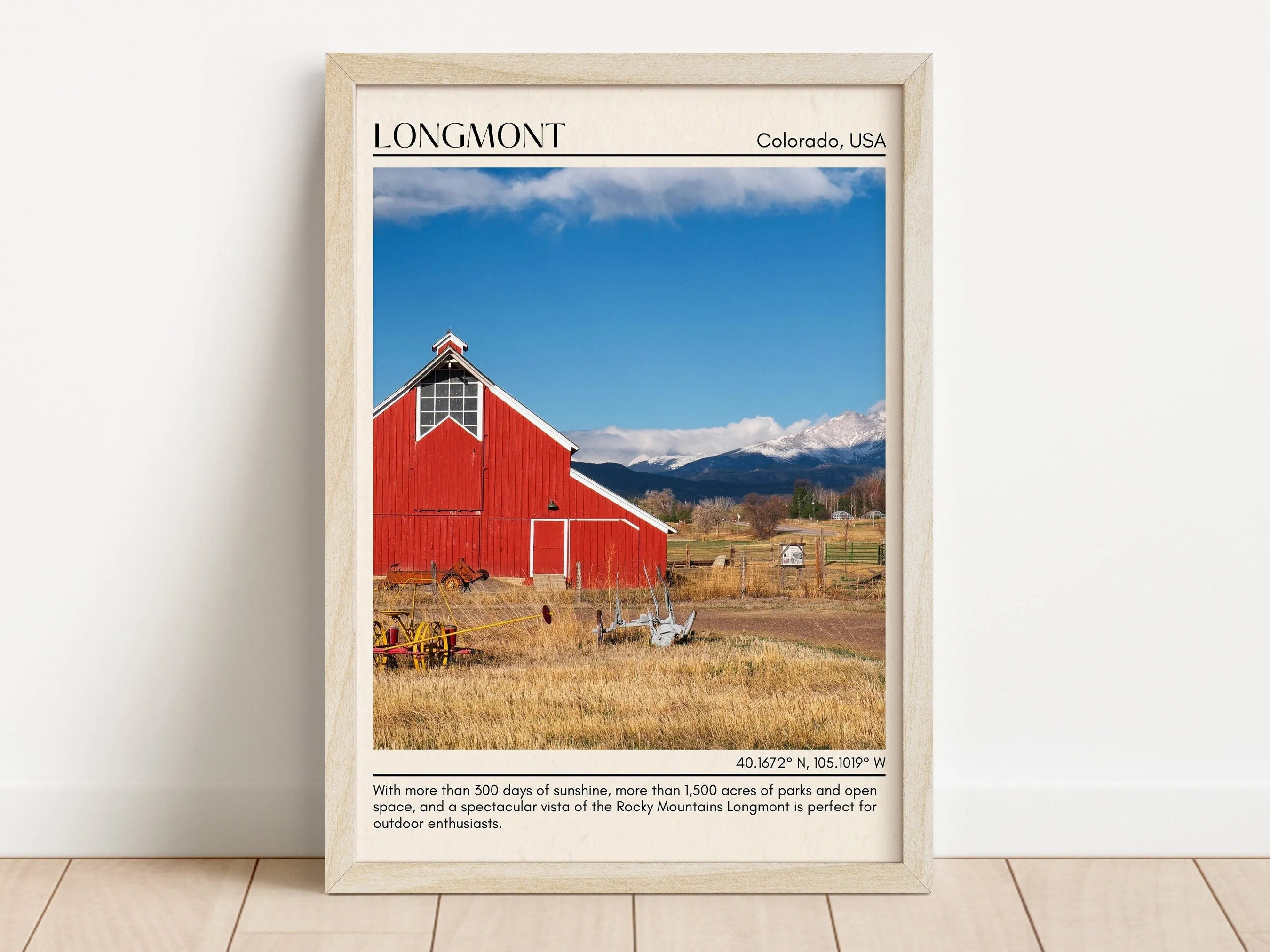Longmont Minimal Wall Art, Colorado, USA