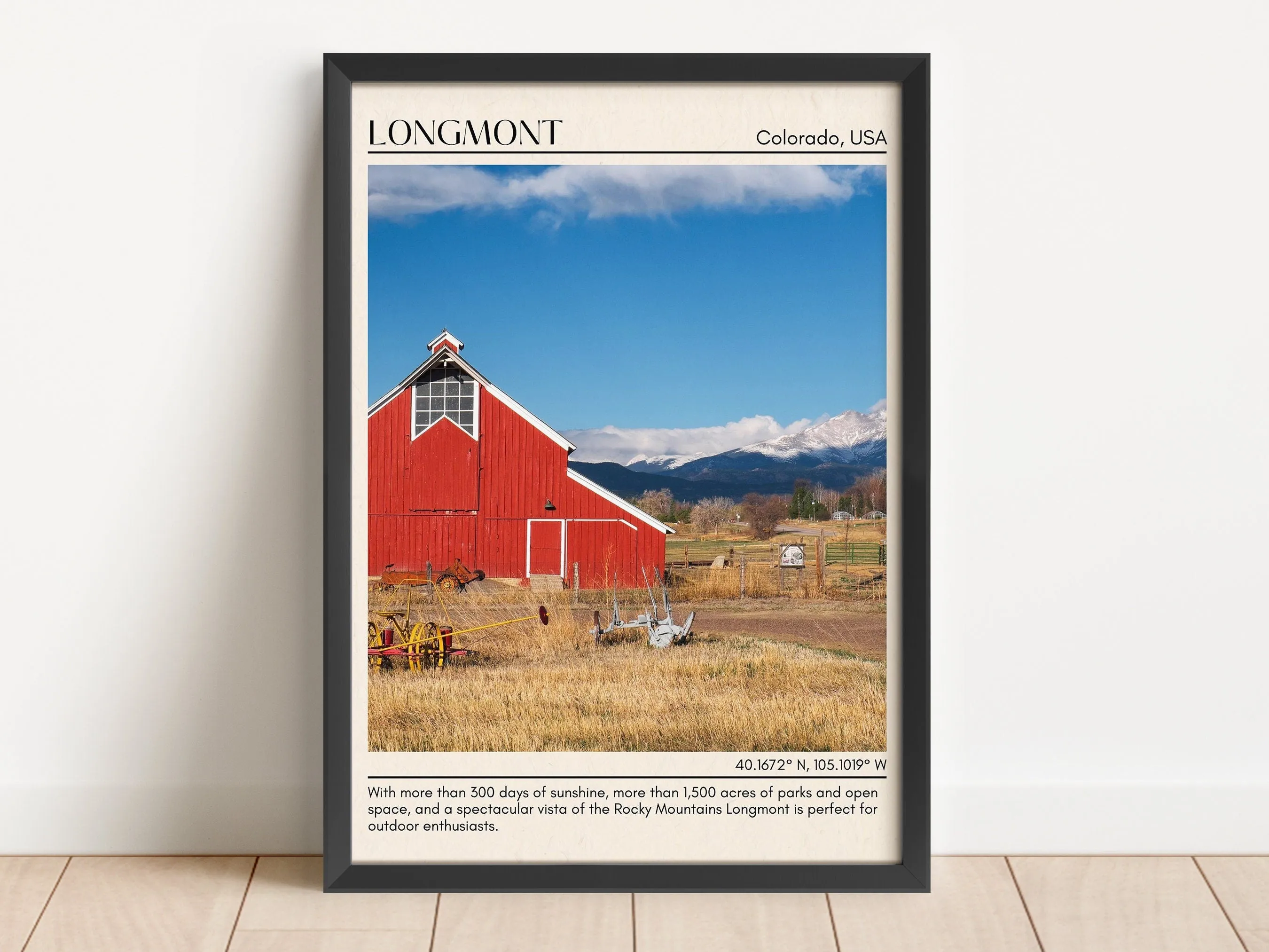 Longmont Minimal Wall Art, Colorado, USA