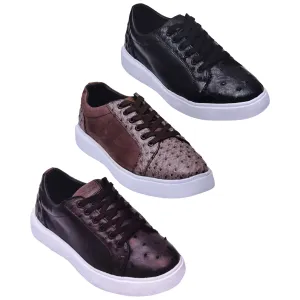 Los Altos Ostrich Quill Low Top Sneakers / White Sole