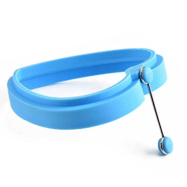 Loving Heart Shape Silicone Fried Egg Maker Mold with Handle Kitchen Gadget blue