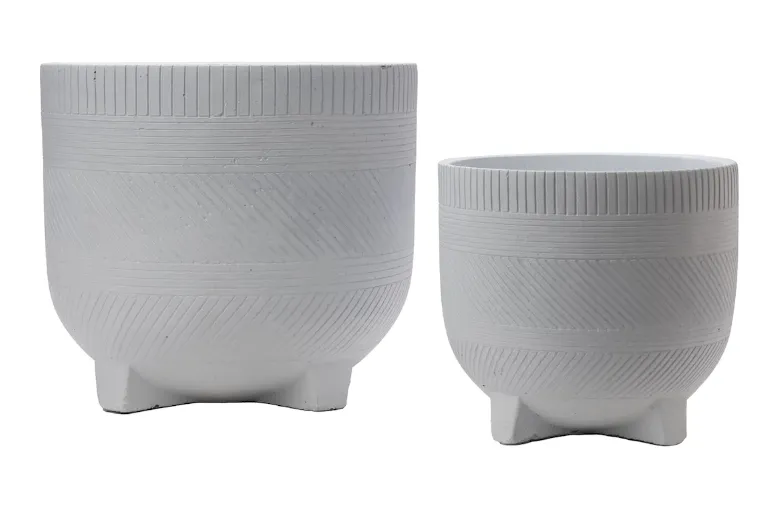 Lunada Etched White Pot