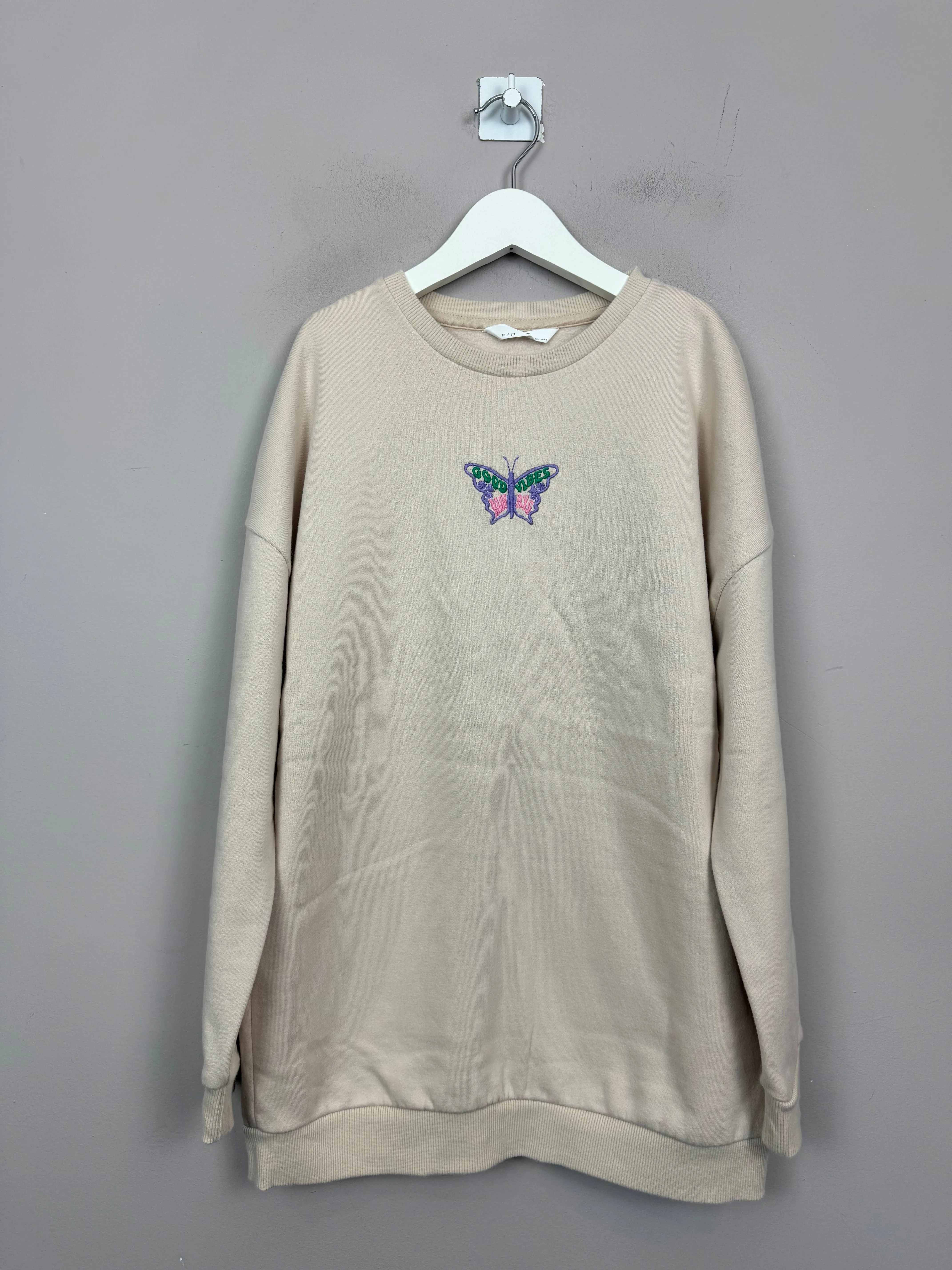 M&S Good Vibes Butterfly Sweatshirt 10-11y
