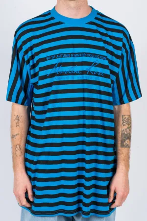 MARTINE ROSE OVERSIZED STRIPE TEE BLACK BLUE