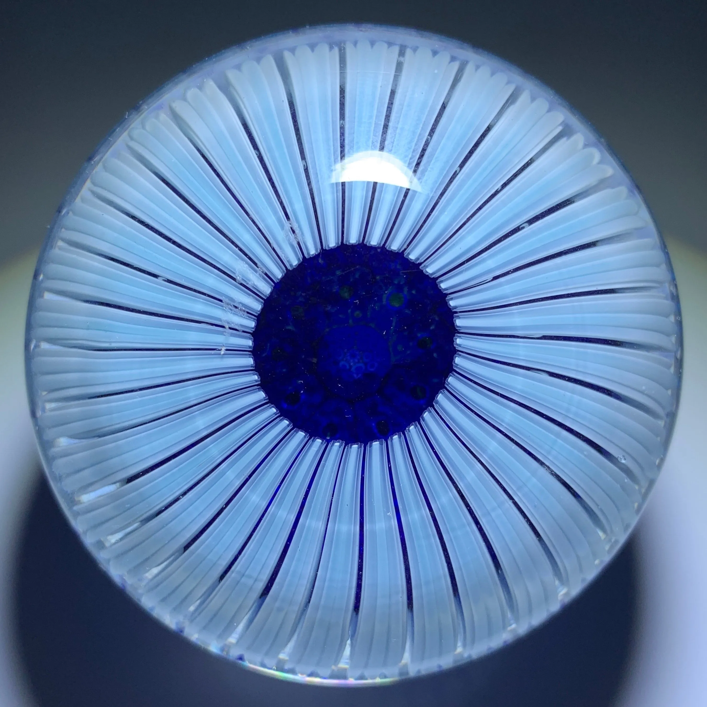 Matt Fimiano 2019 Complex Concentric Blue Millefiori in Staves