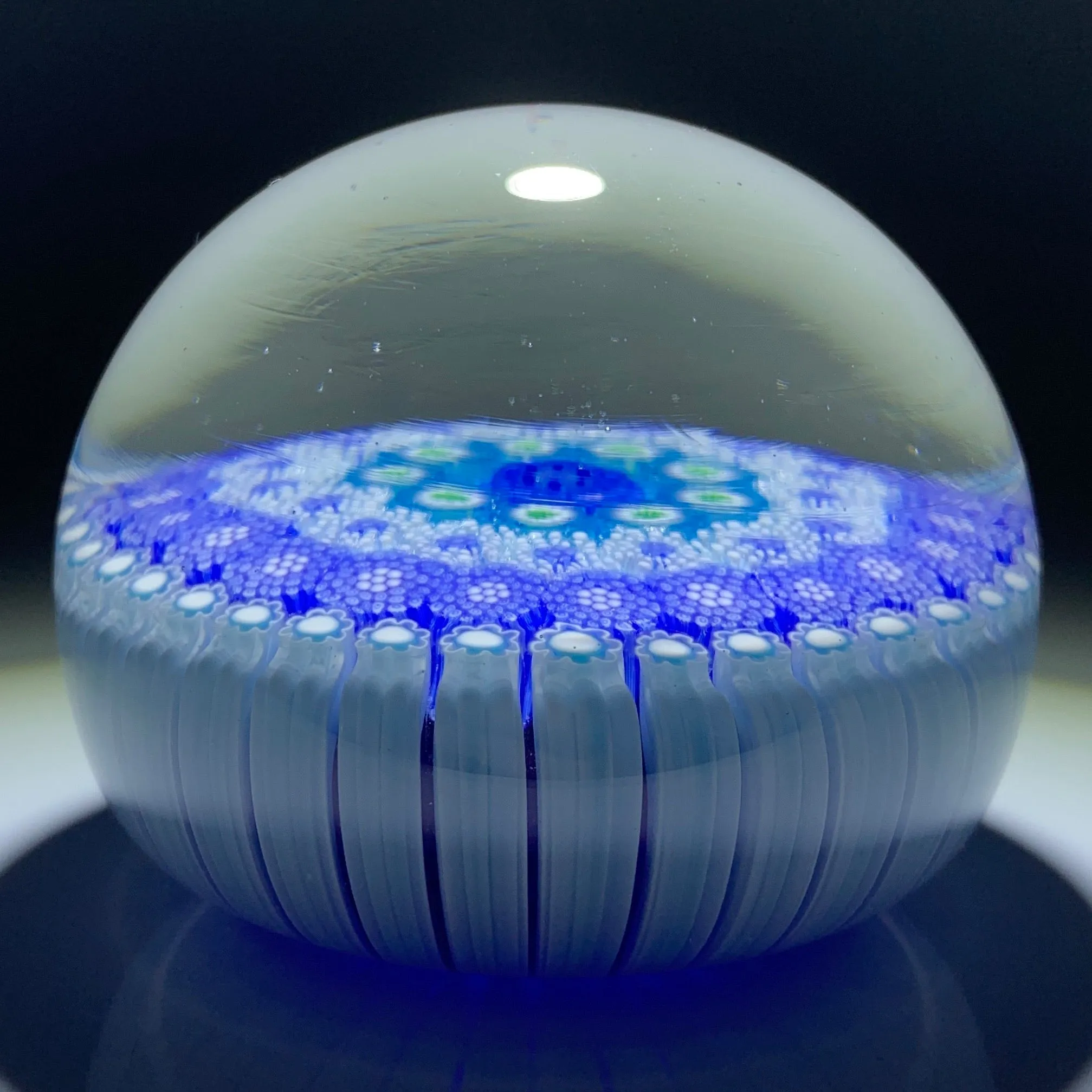 Matt Fimiano 2019 Complex Concentric Blue Millefiori in Staves