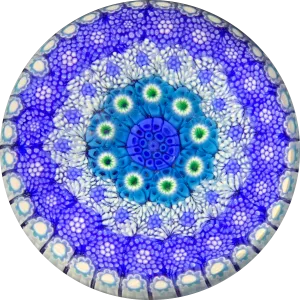 Matt Fimiano 2019 Complex Concentric Blue Millefiori in Staves
