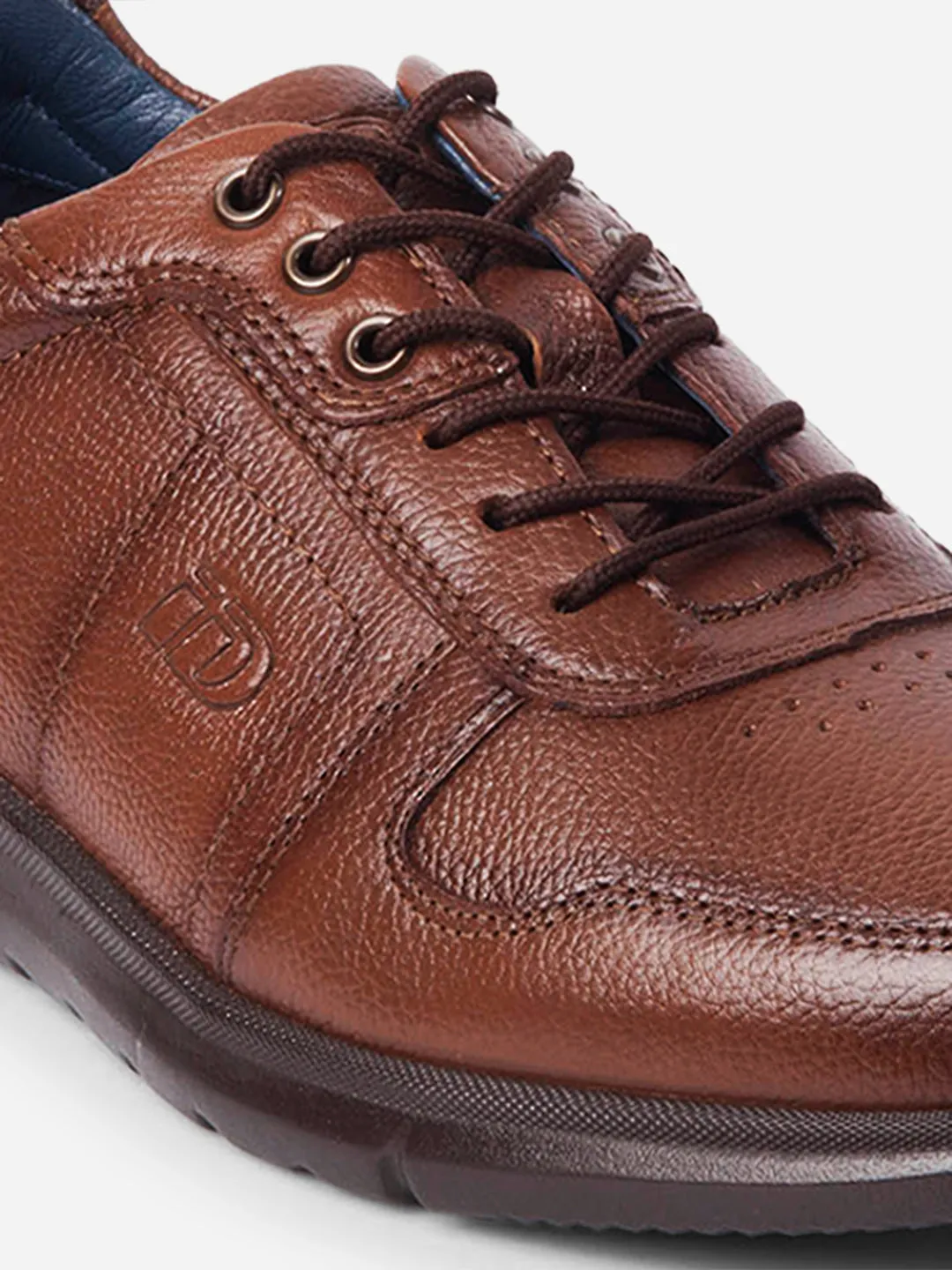 Men Tan Casual Lace Up Leather Sneaker  (ID1193)