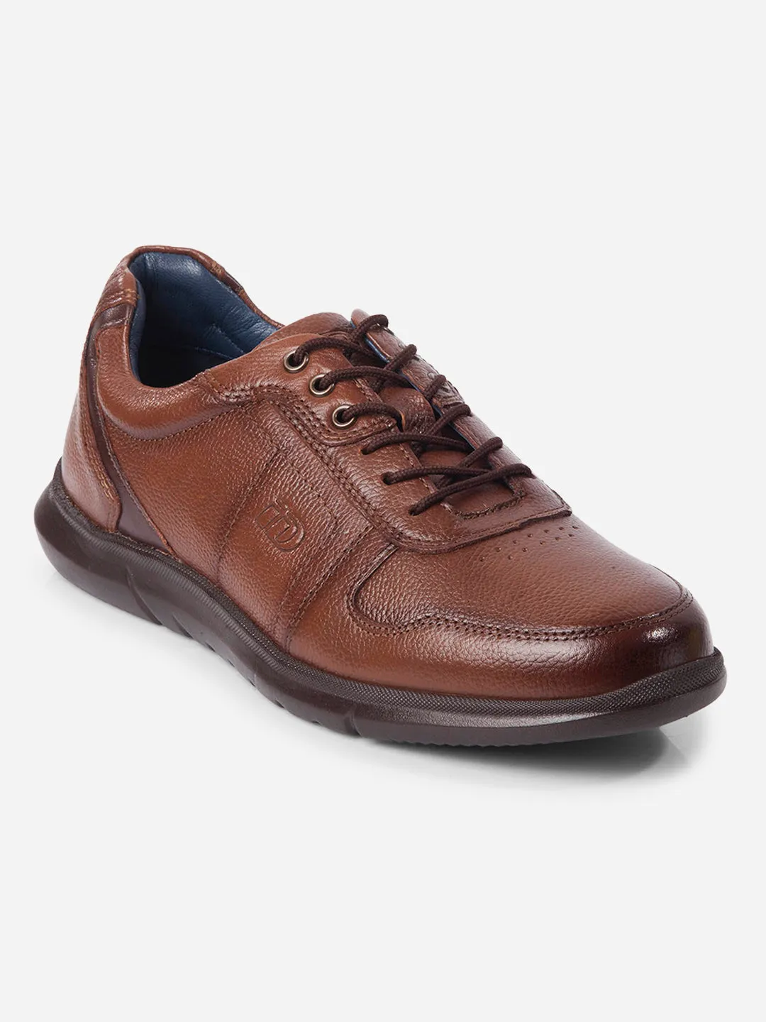 Men Tan Casual Lace Up Leather Sneaker  (ID1193)