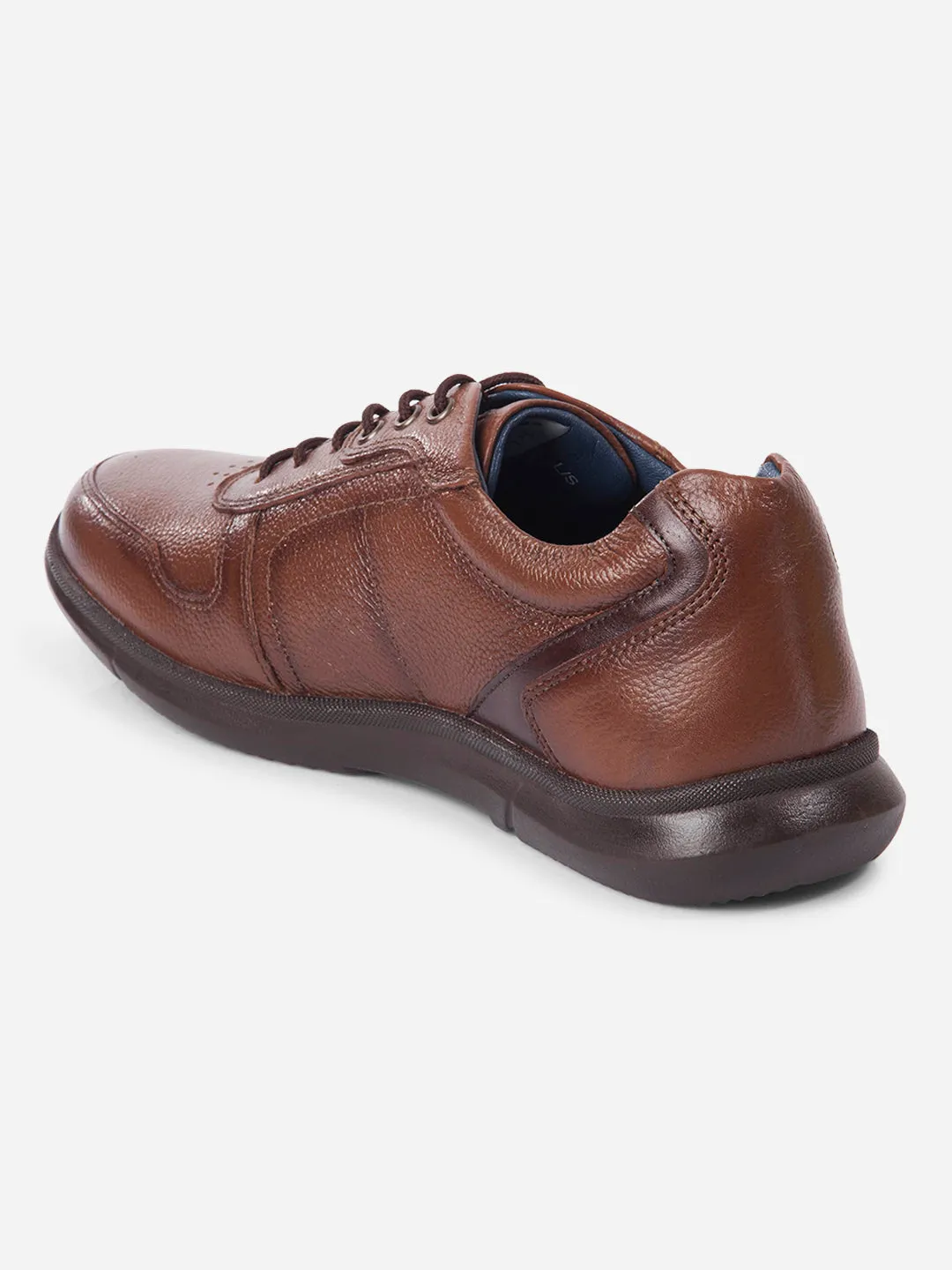 Men Tan Casual Lace Up Leather Sneaker  (ID1193)