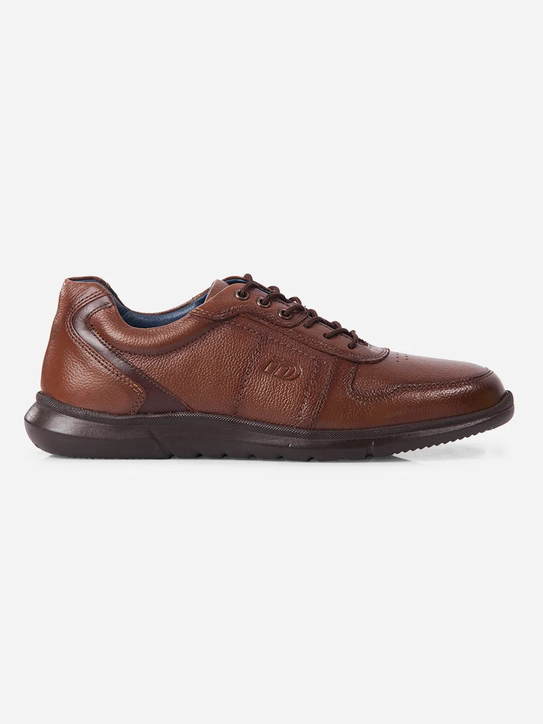 Men Tan Casual Lace Up Leather Sneaker  (ID1193)