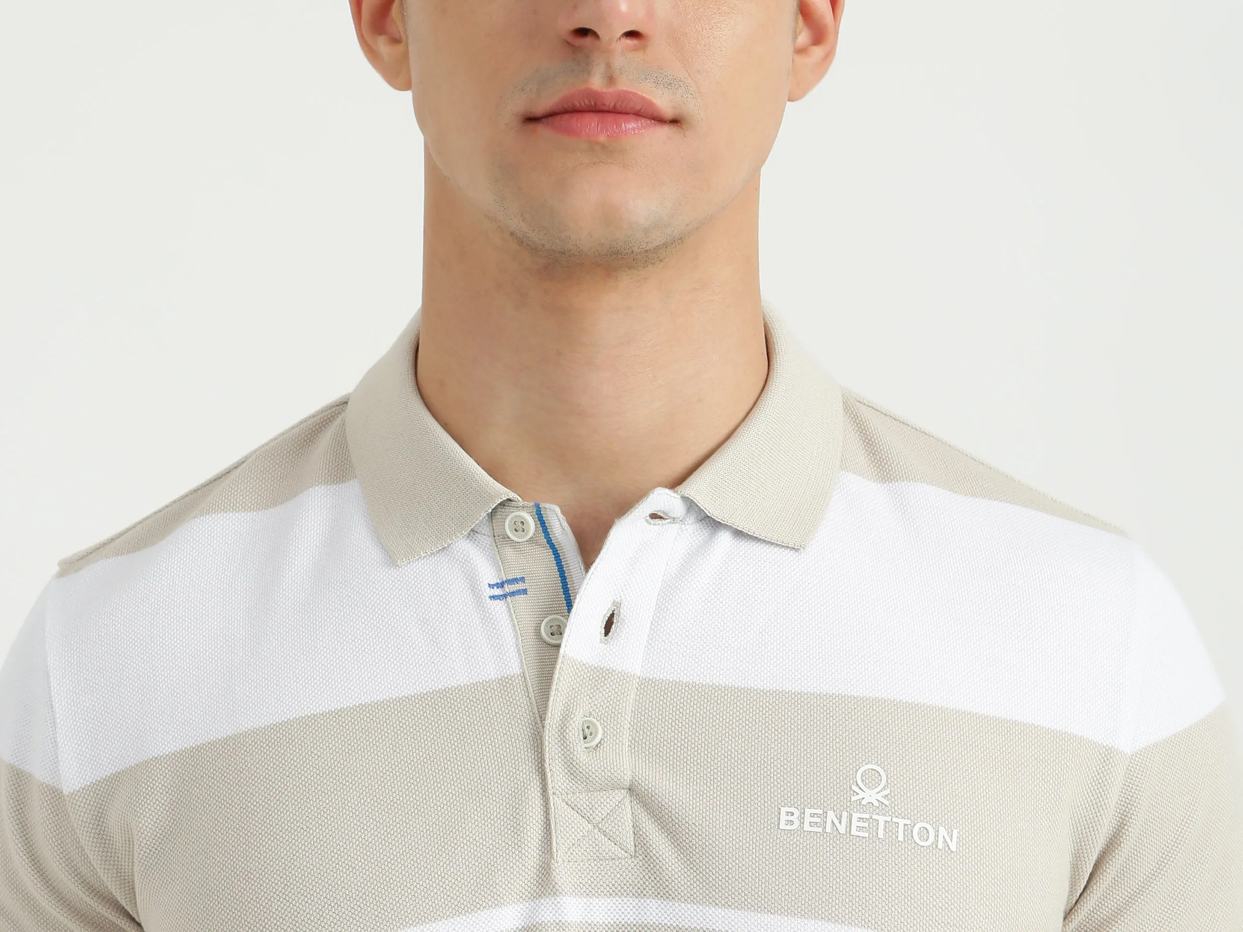 Mens Short Sleeve Stripe Polo T-Shirt