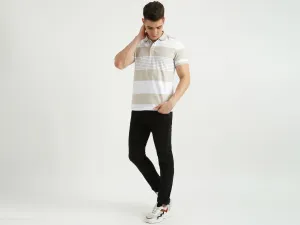 Mens Short Sleeve Stripe Polo T-Shirt