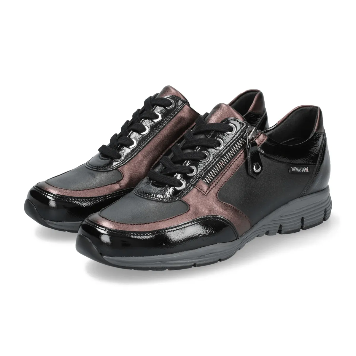 Mephisto Women's Ylona Black/Patent Black/Bronze