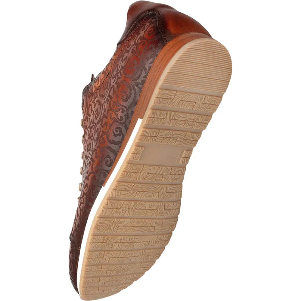Mezlan Men's Portico Embossed Leather Sneaker in Cognac