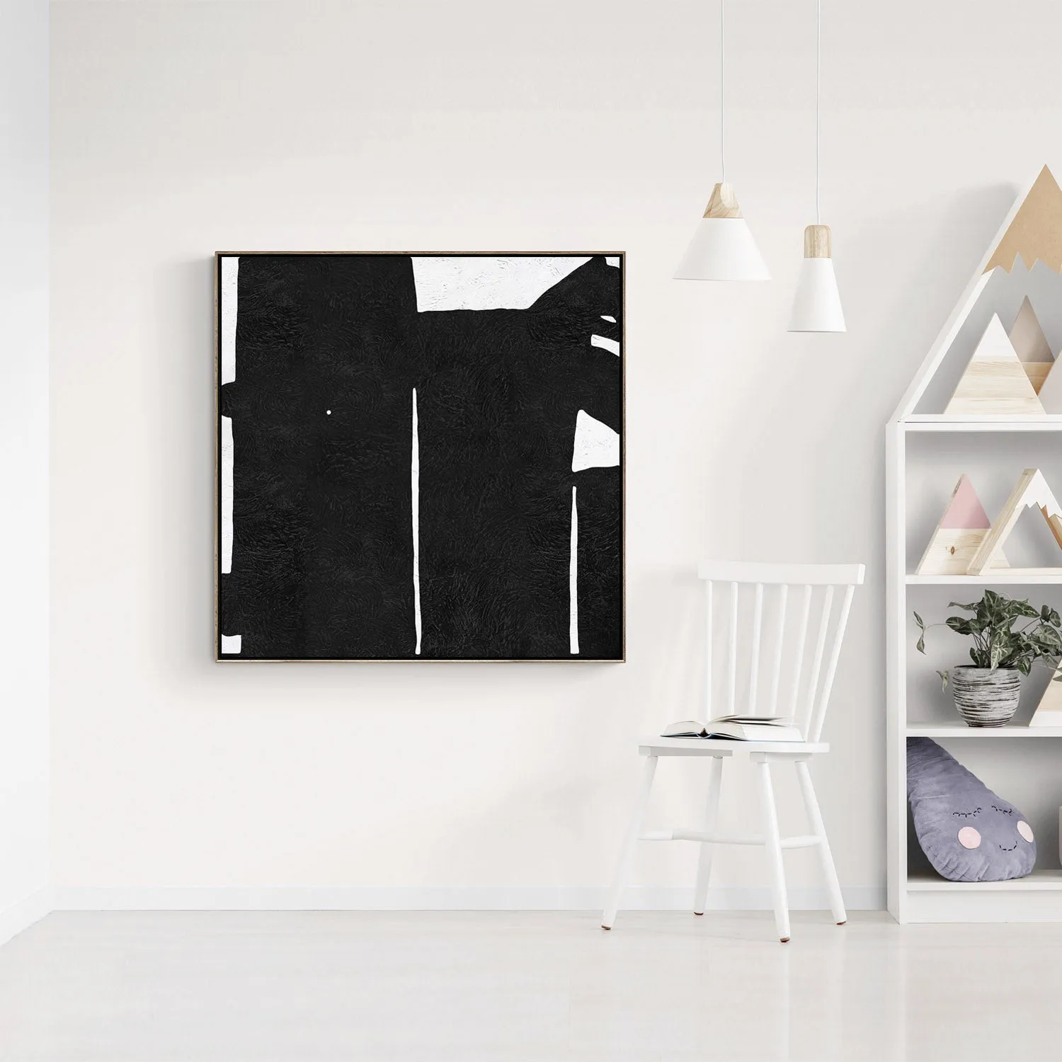 Minimal Black and White Painting MN25A
