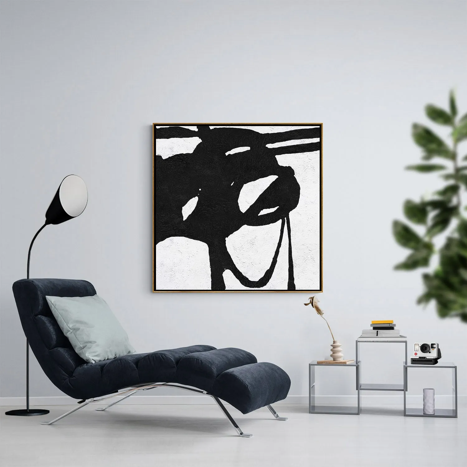 Minimal Black and White Painting MN71A