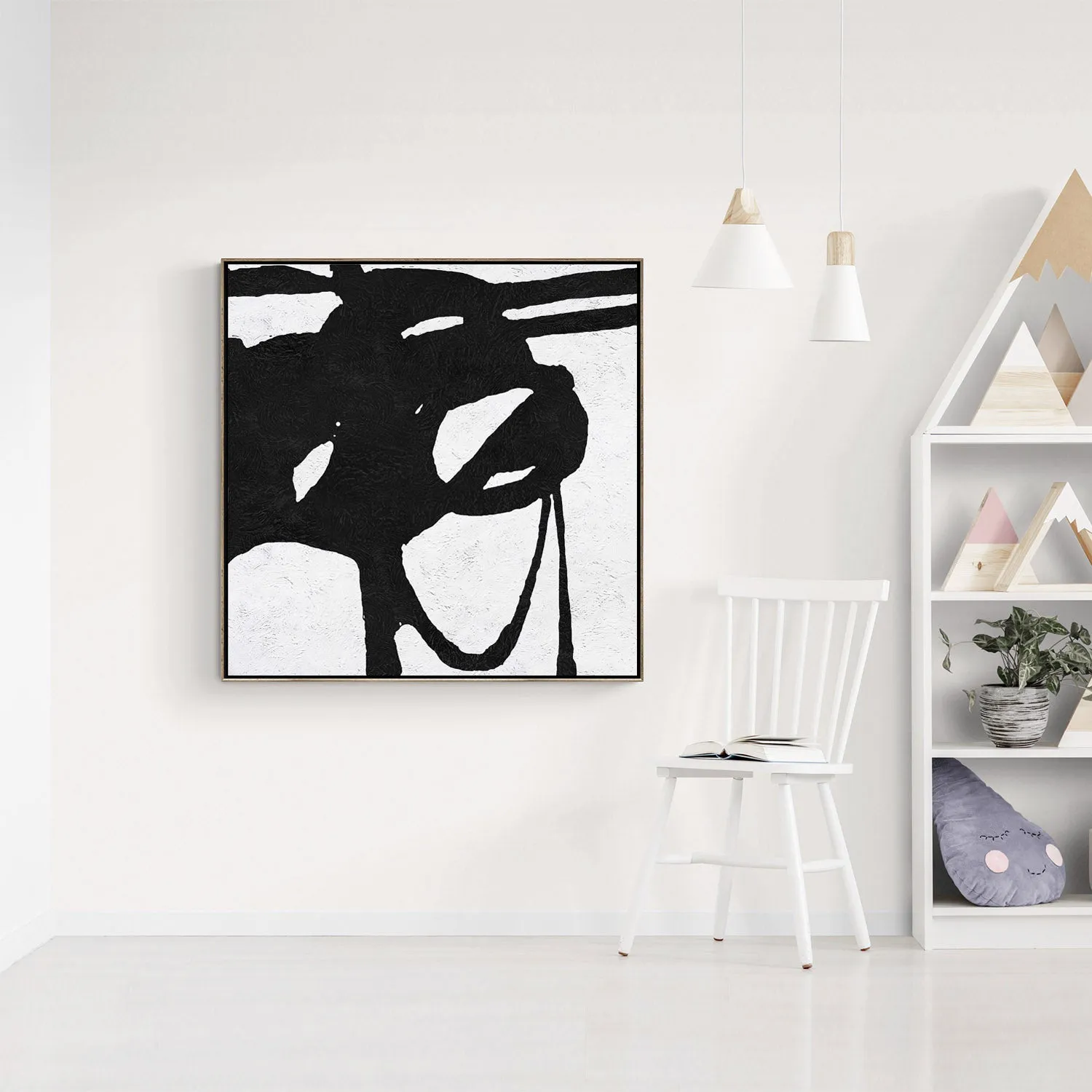 Minimal Black and White Painting MN71A