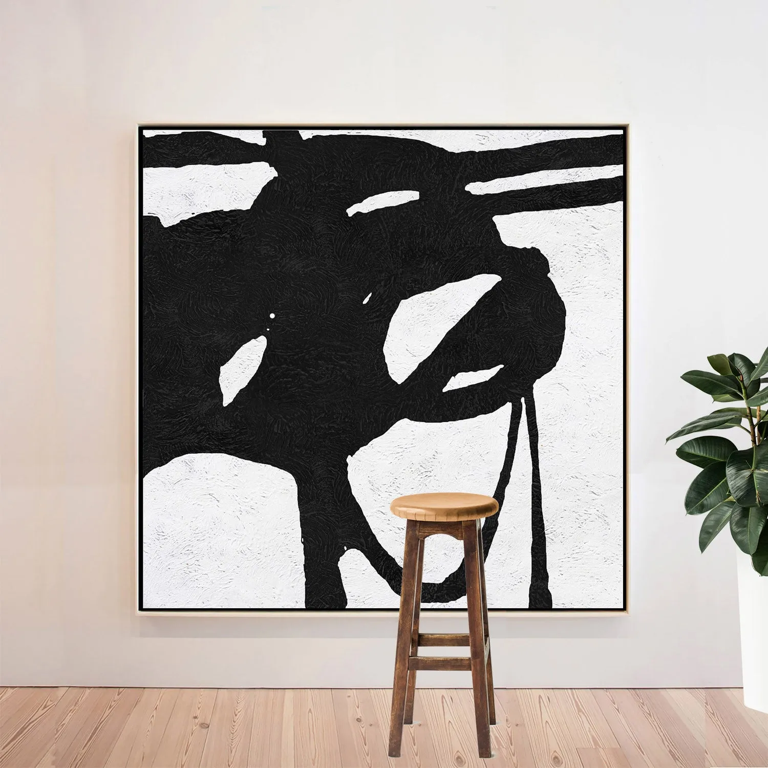 Minimal Black and White Painting MN71A