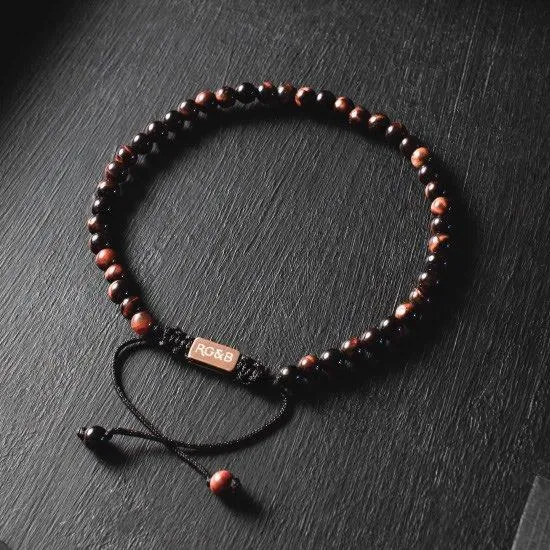 Minimal Collection - Red Tiger Eye Bead Bracelet