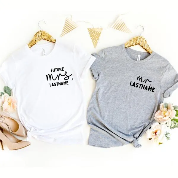Minimal Future Mrs. & Mr. Personalized Tee
