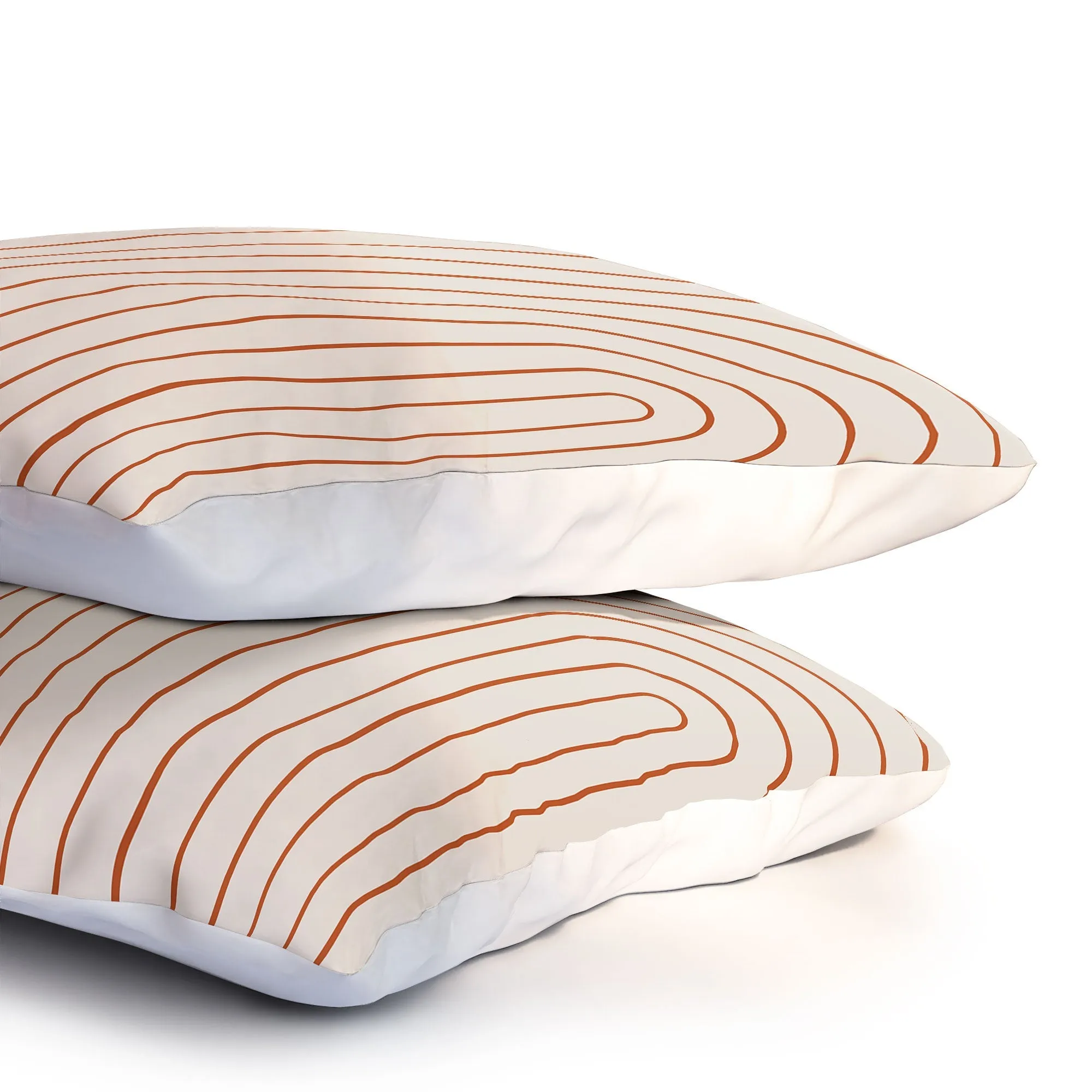 MINIMAL LINE CURVATURE CORAL 2 PILLOW SHAMS