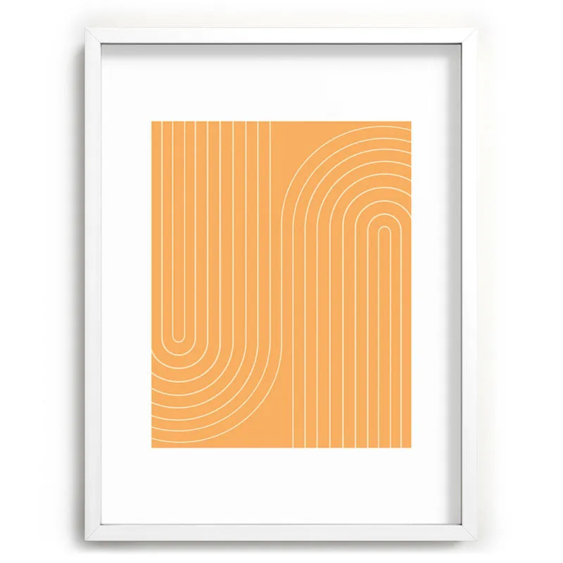 Minimal Line Curvature Orange Recessed Framing Rectangle