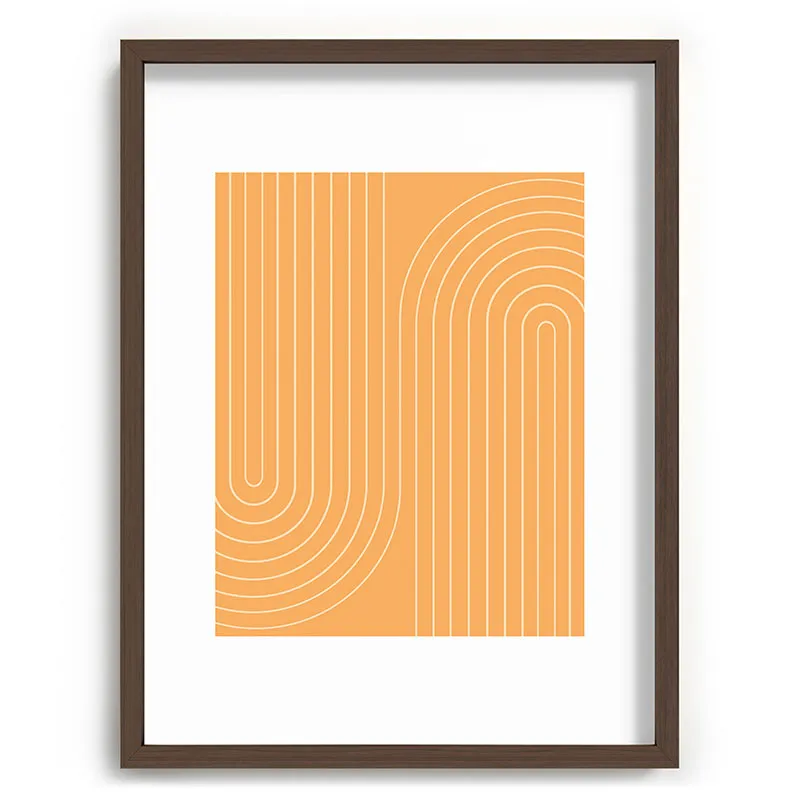 Minimal Line Curvature Orange Recessed Framing Rectangle