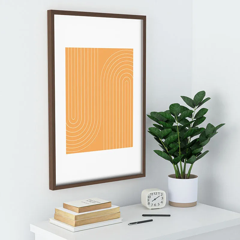 Minimal Line Curvature Orange Recessed Framing Rectangle