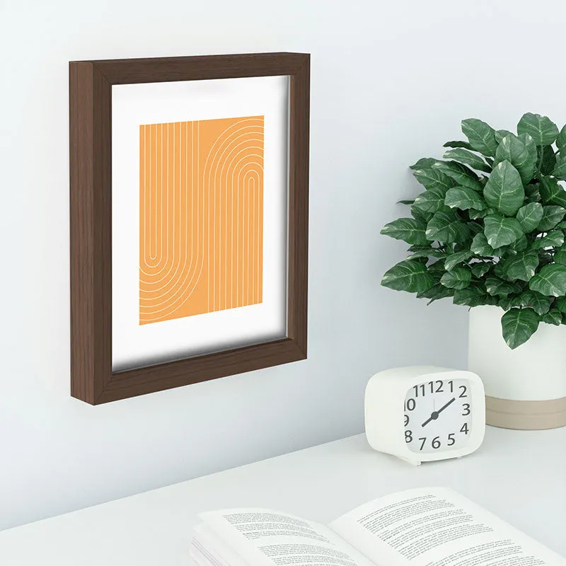 Minimal Line Curvature Orange Recessed Framing Rectangle