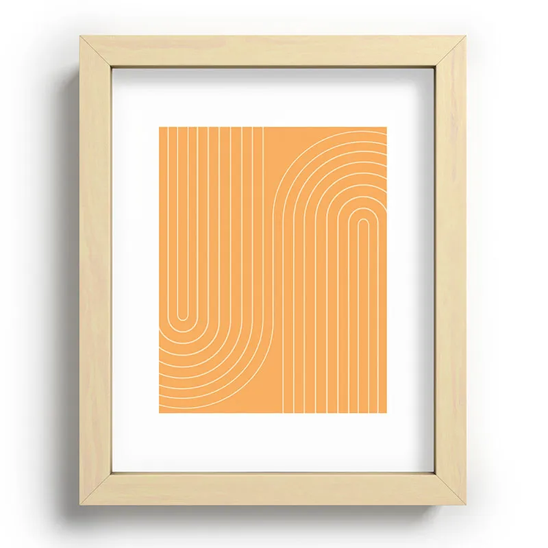 Minimal Line Curvature Orange Recessed Framing Rectangle