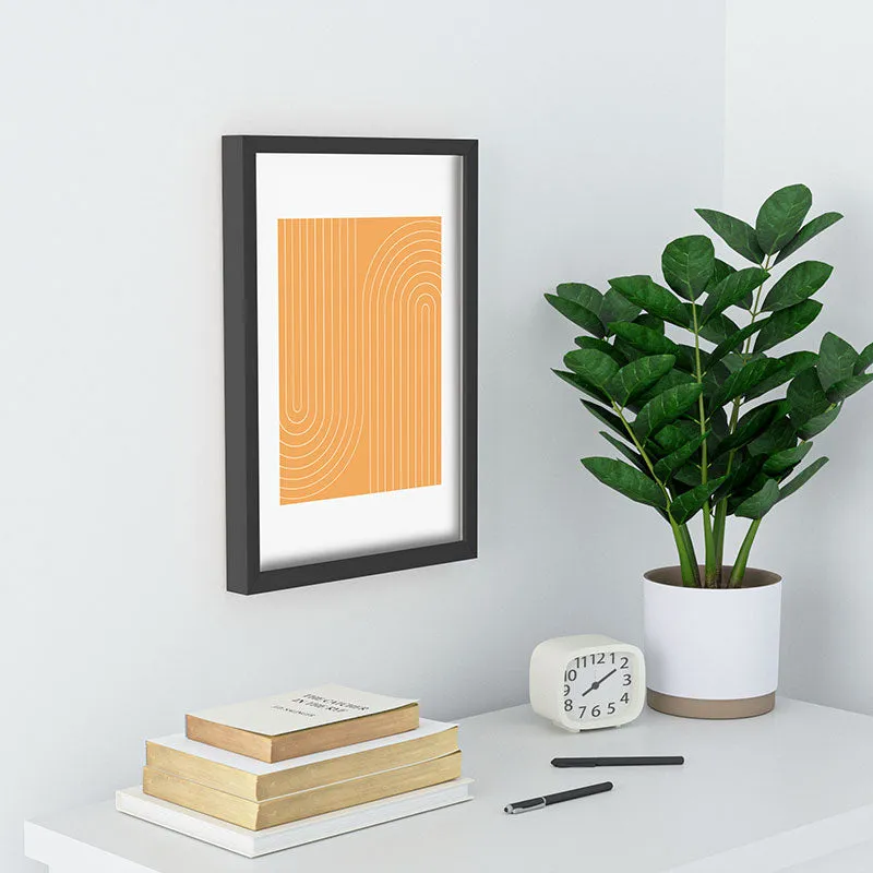 Minimal Line Curvature Orange Recessed Framing Rectangle