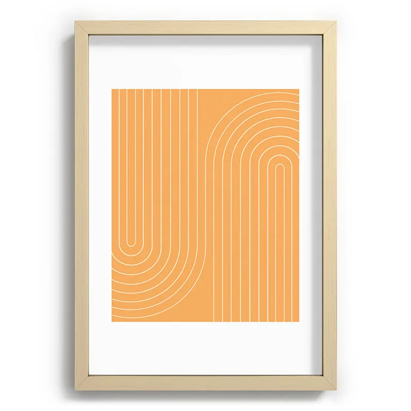 Minimal Line Curvature Orange Recessed Framing Rectangle