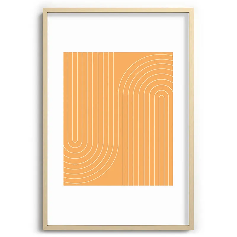 Minimal Line Curvature Orange Recessed Framing Rectangle