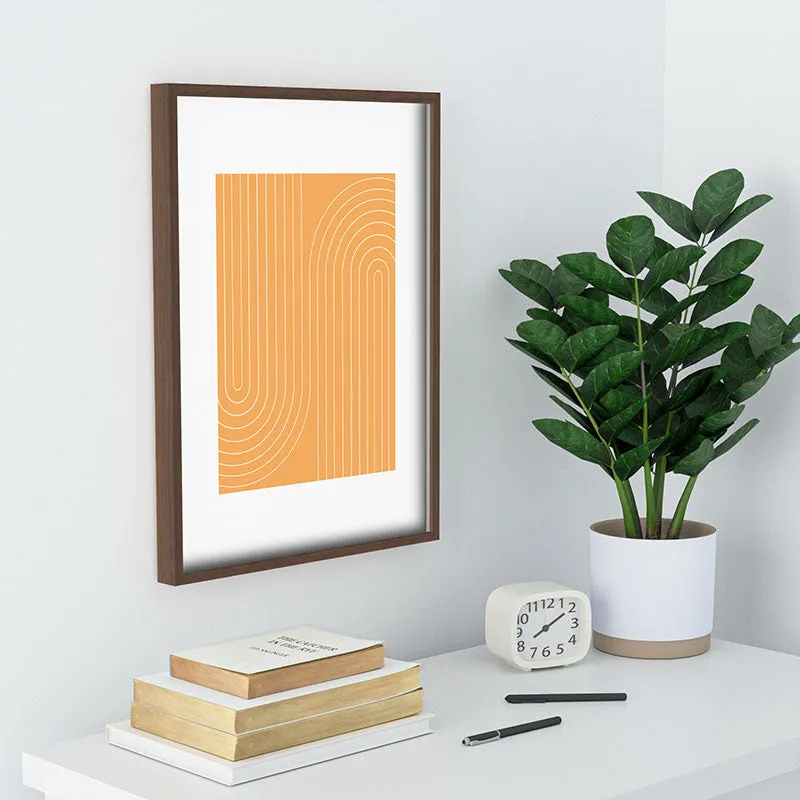 Minimal Line Curvature Orange Recessed Framing Rectangle