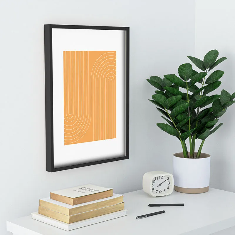 Minimal Line Curvature Orange Recessed Framing Rectangle