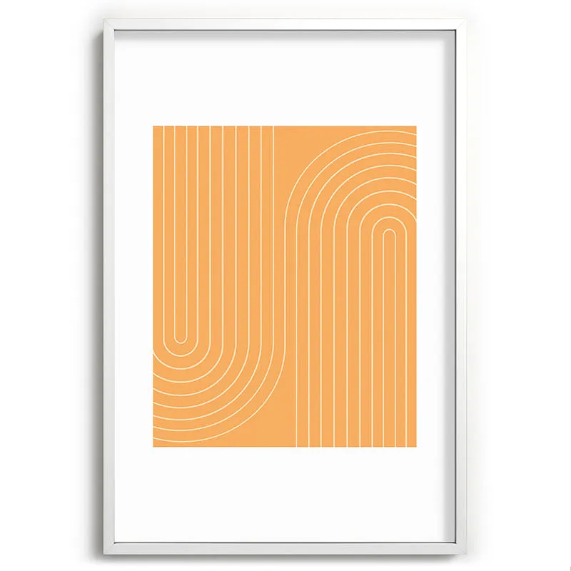 Minimal Line Curvature Orange Recessed Framing Rectangle