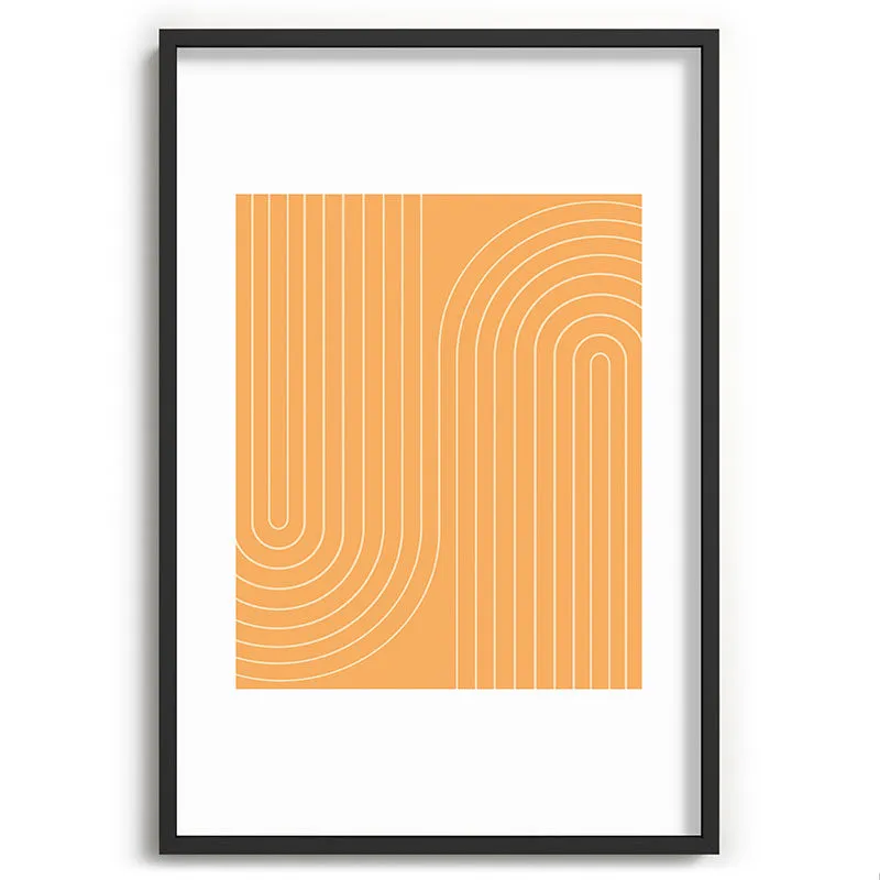 Minimal Line Curvature Orange Recessed Framing Rectangle