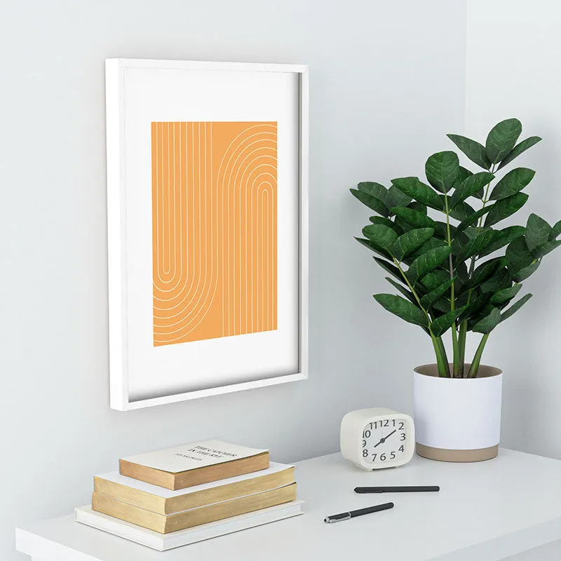 Minimal Line Curvature Orange Recessed Framing Rectangle
