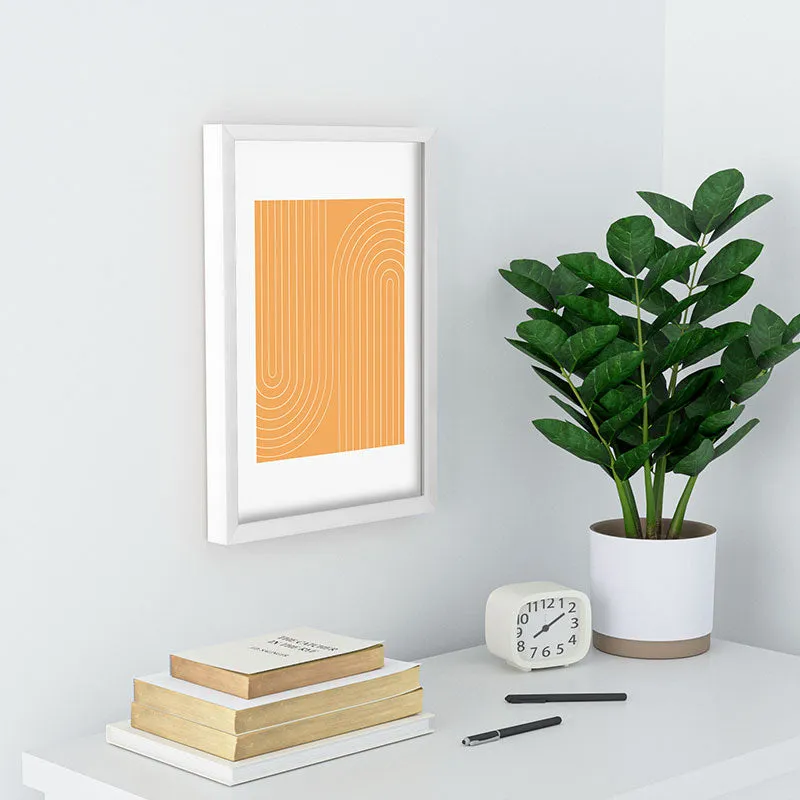Minimal Line Curvature Orange Recessed Framing Rectangle