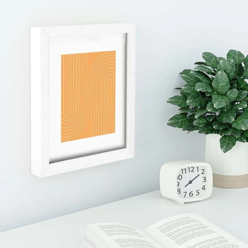 Minimal Line Curvature Orange Recessed Framing Rectangle