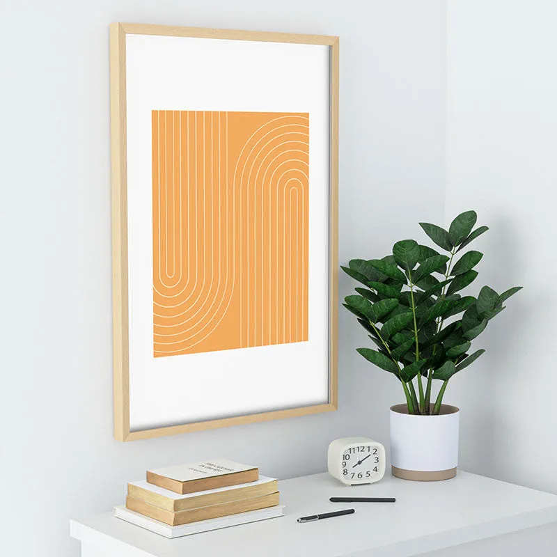 Minimal Line Curvature Orange Recessed Framing Rectangle
